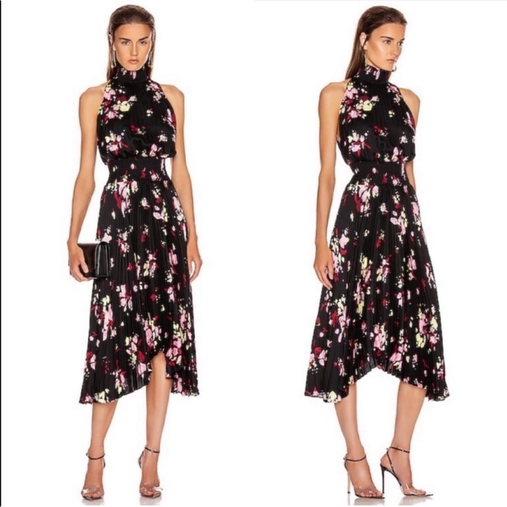 NWOT T.L.C. Renzo Dress Black Floral Sz 8‎
